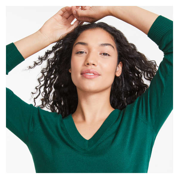 V-Neck Sweater - Dark Green